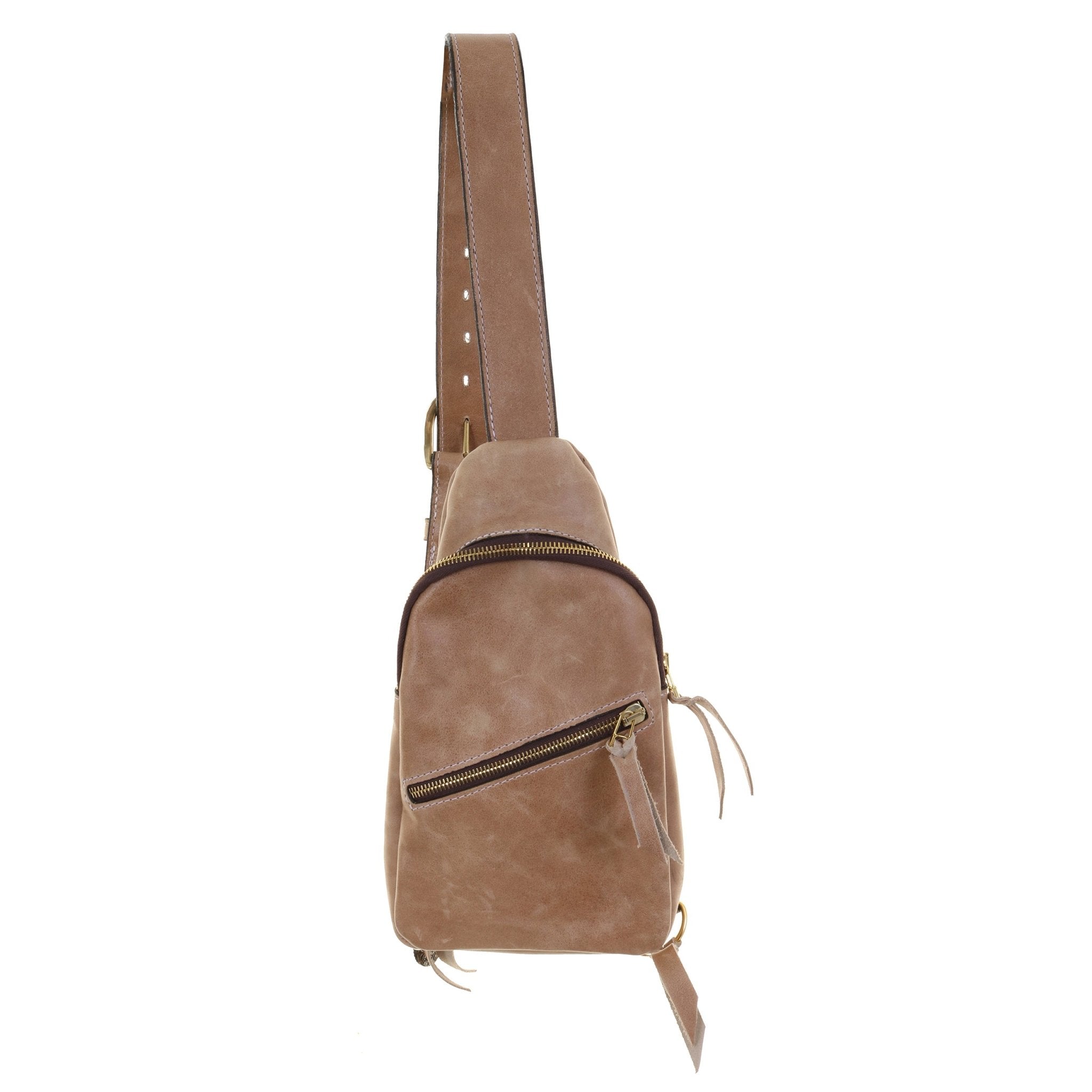 SLB06 - Camel Pull Up Sling Bag - Double J Saddlery