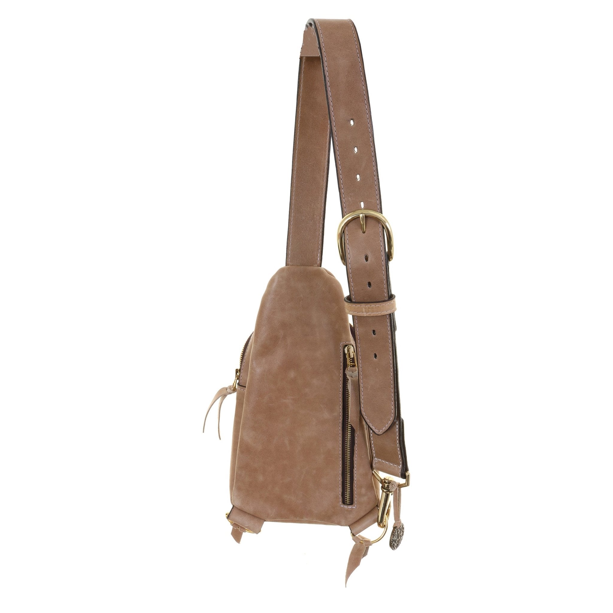 SLB06 - Camel Pull Up Sling Bag - Double J Saddlery