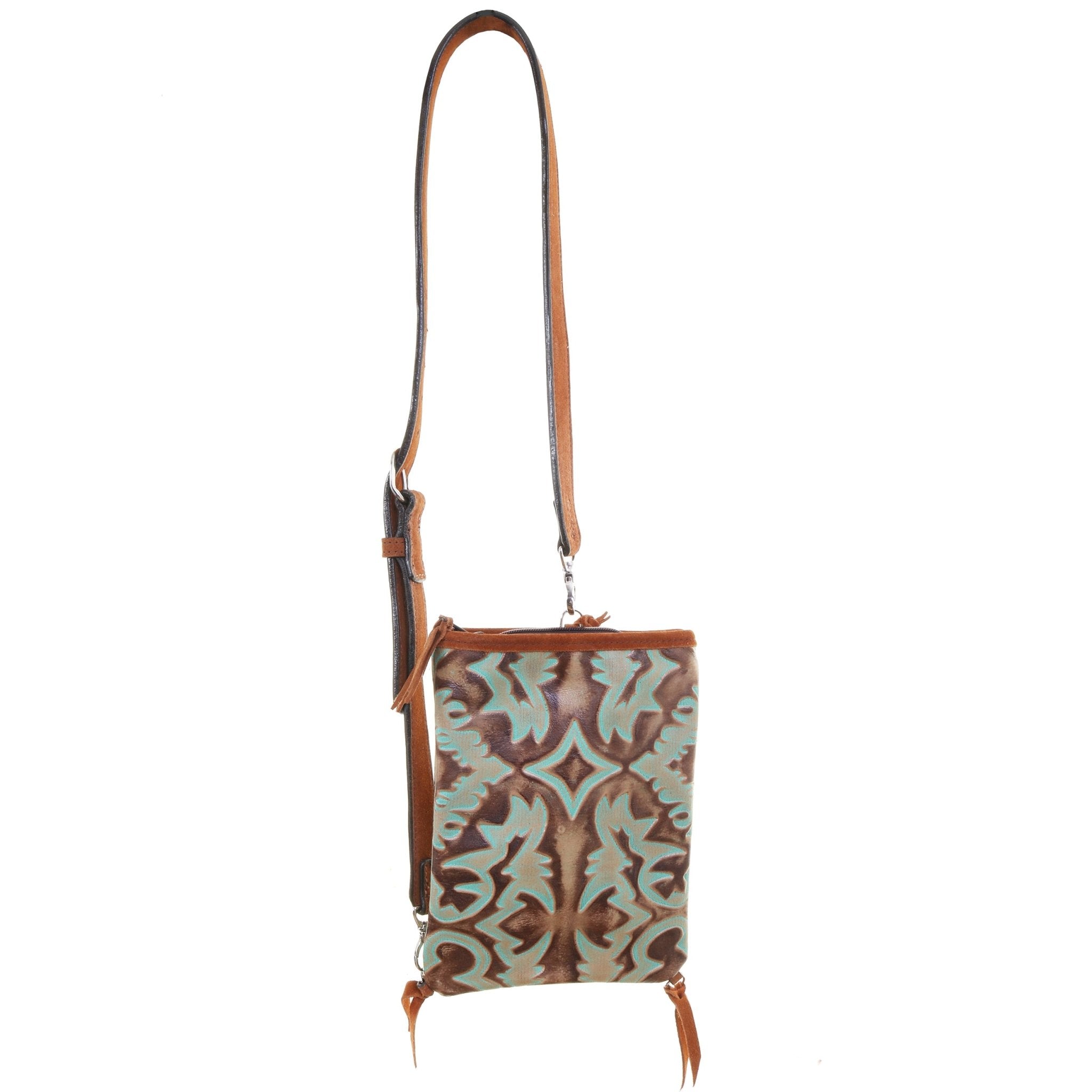 SLP07 - Laredo Burnt Turquoise Sling Purse - Double J Saddlery