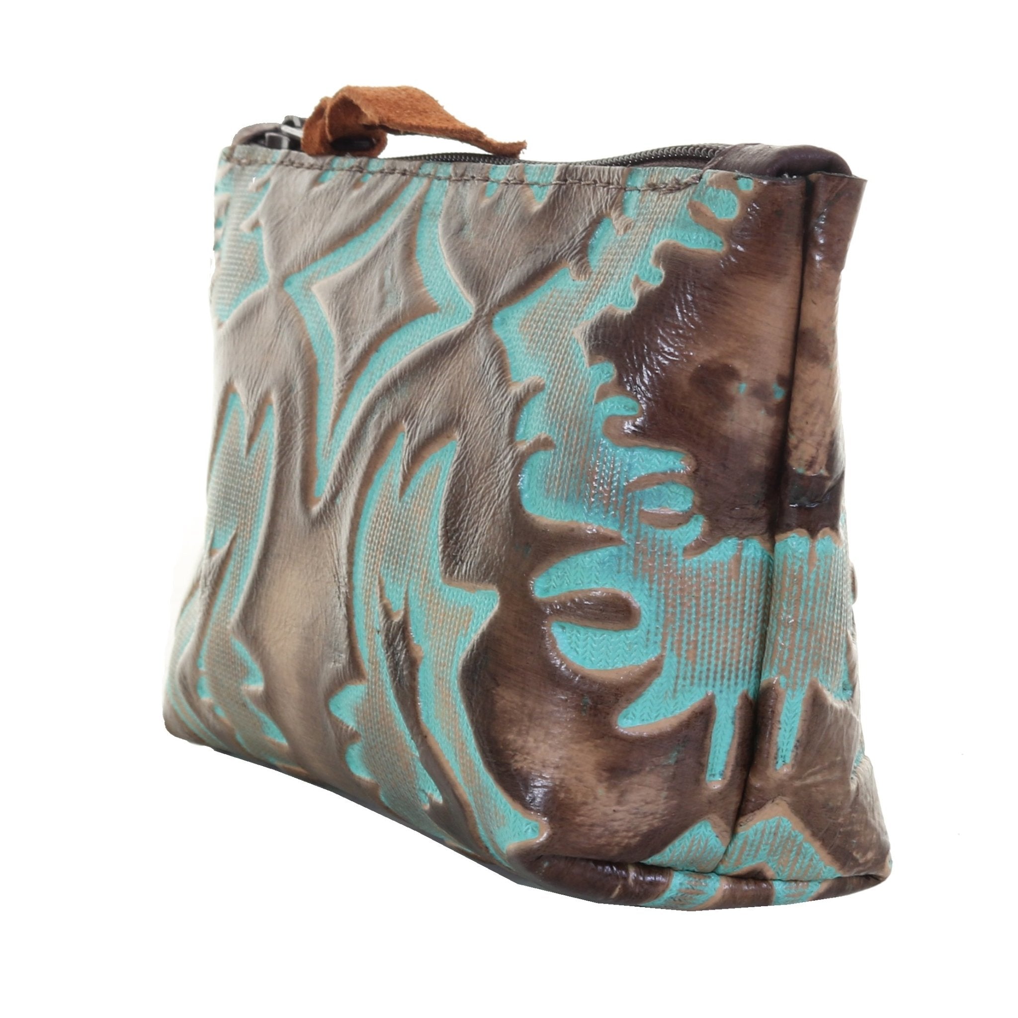 SMP10 - Laredo Burnt Turquoise Small Makeup Pouch - Double J Saddlery