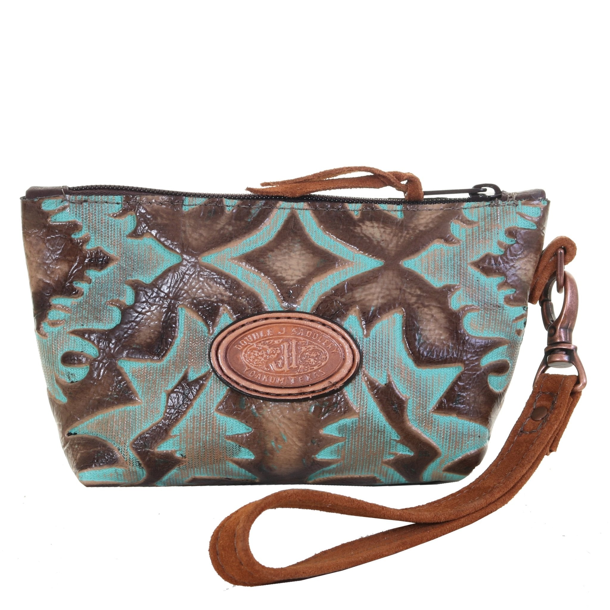 SMP10 - Laredo Burnt Turquoise Small Makeup Pouch - Double J Saddlery