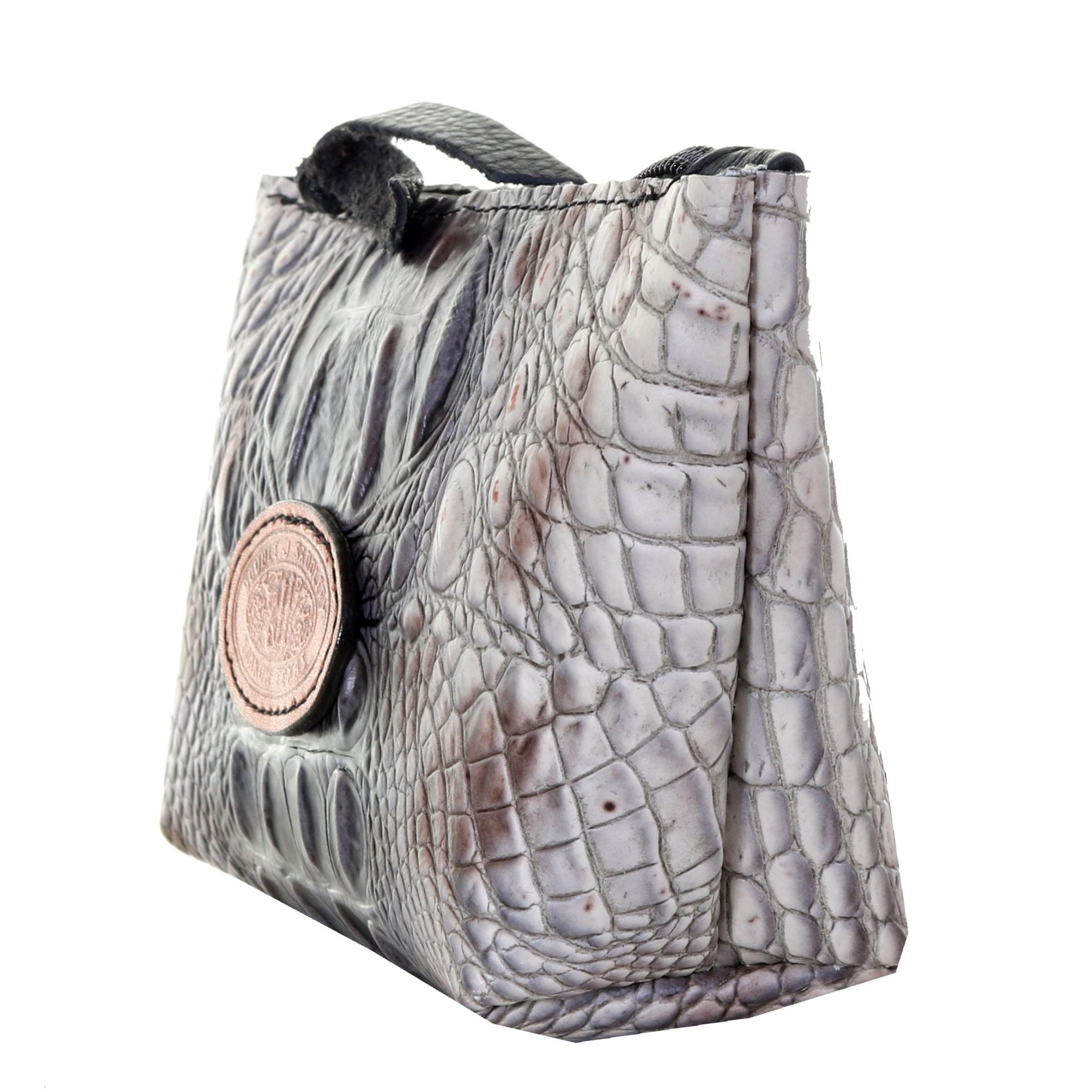 SMP14 - Zebra Crocodile Print Small Makeup Pouch - Double J Saddlery