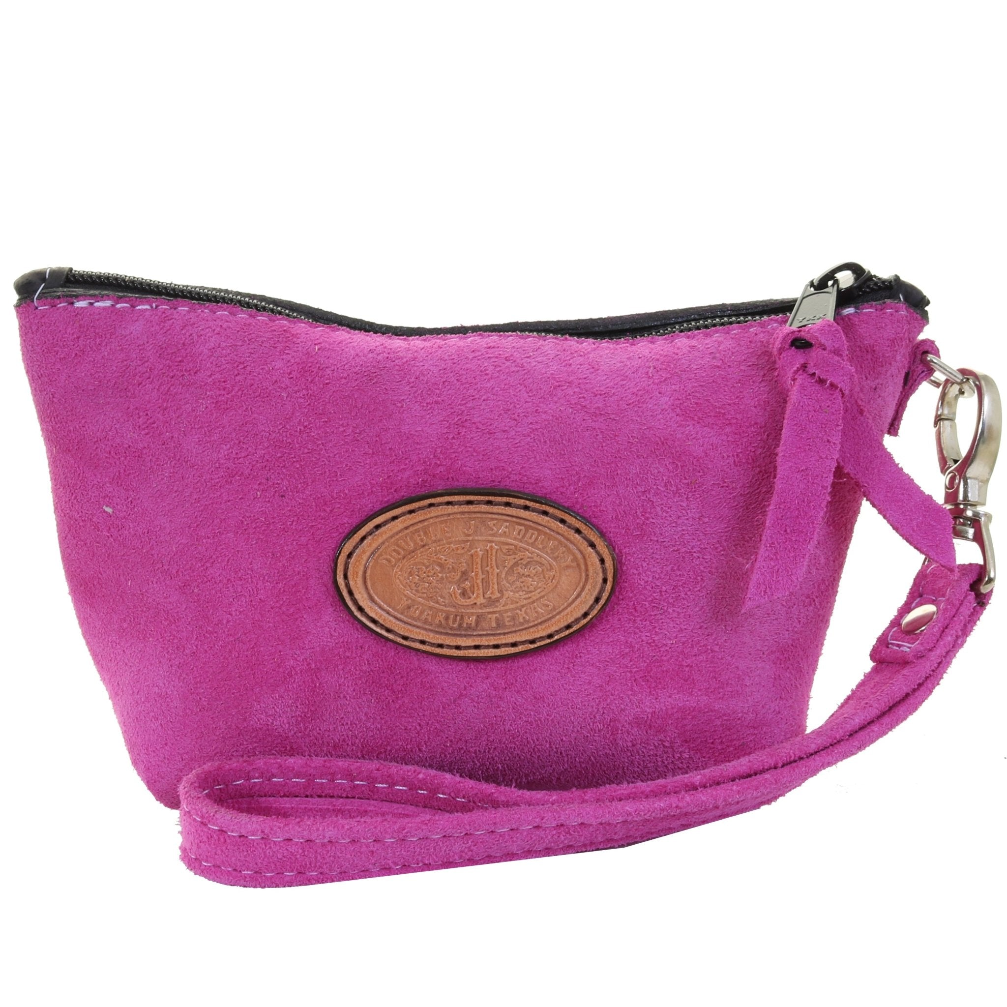 SMP28 - Fuchsia Suede Small Make-Up Pouch - Double J Saddlery