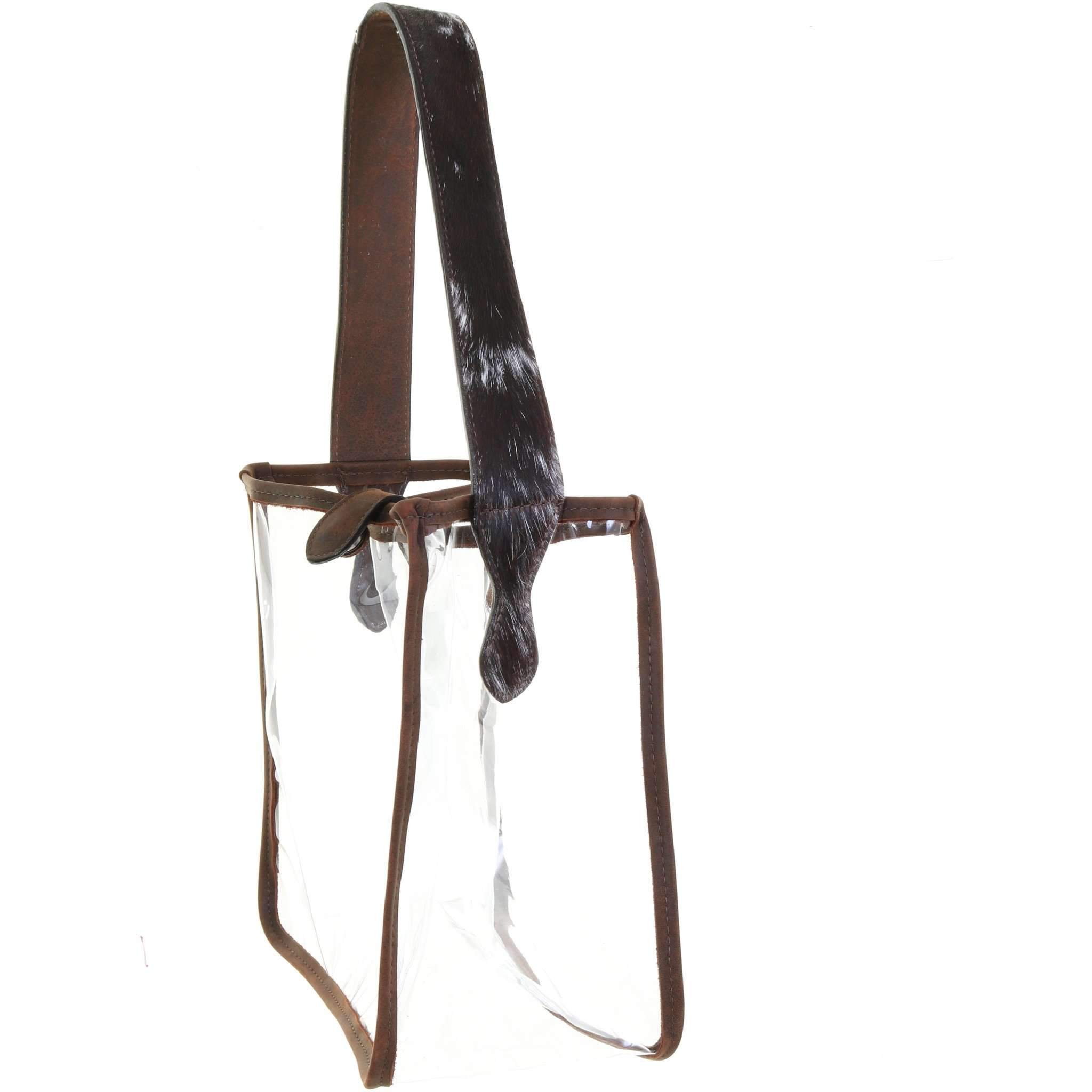 SQT06 - Clear Square Tote With Roan Cowhide Strap - Double J Saddlery