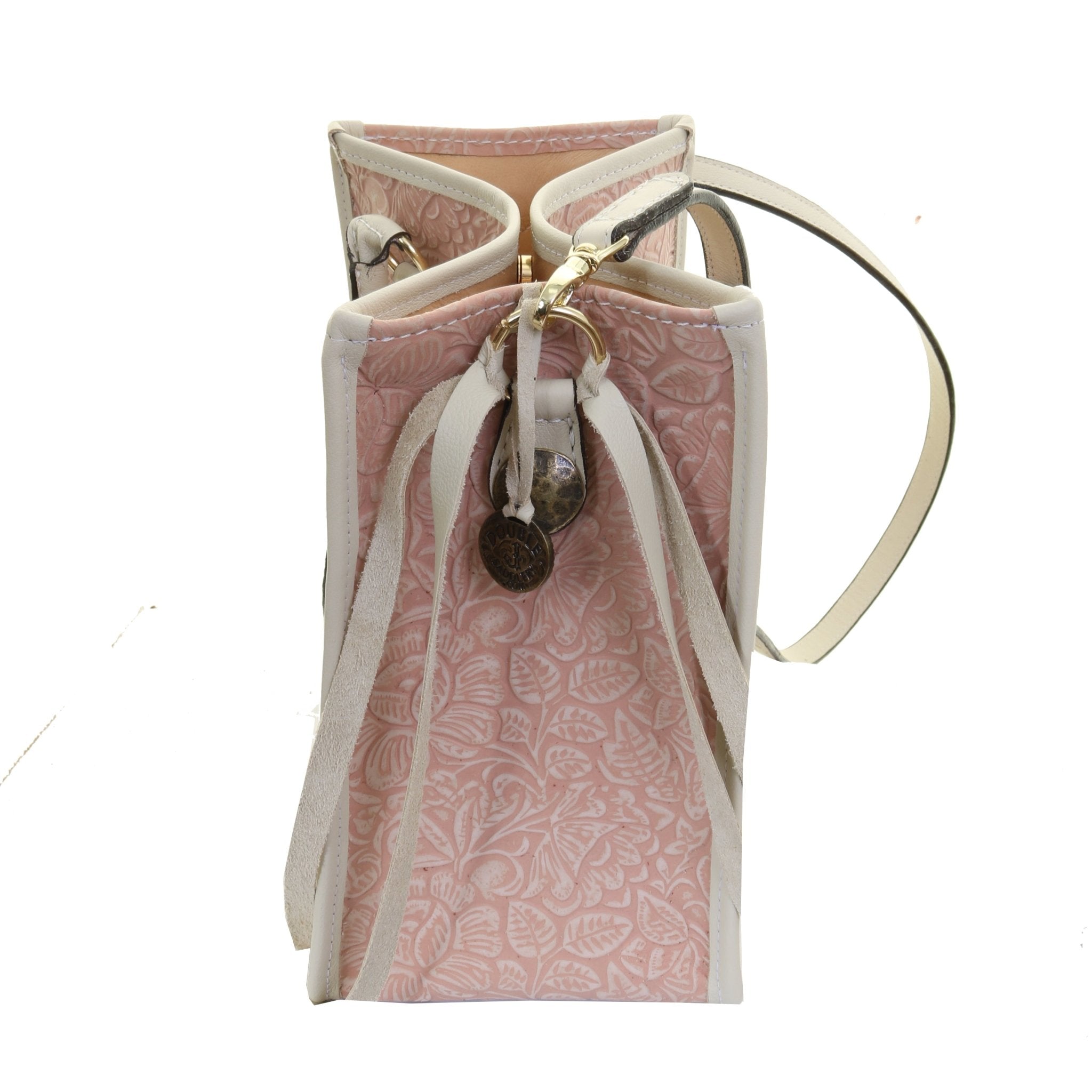 SQT18 - Peach Floral Square Tote - Double J Saddlery