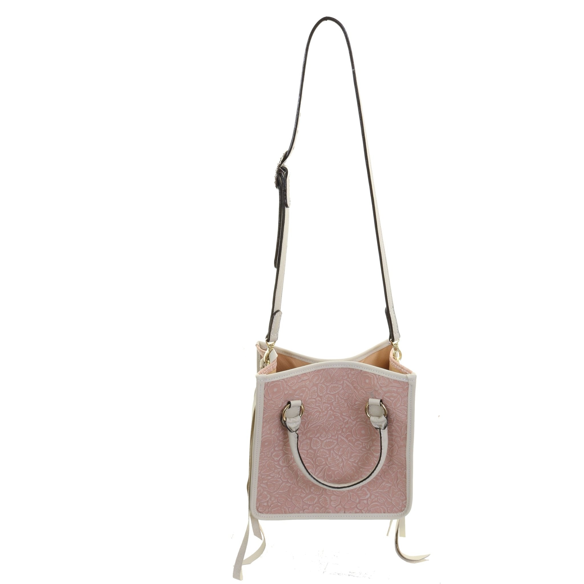 SQT18 - Peach Floral Square Tote - Double J Saddlery