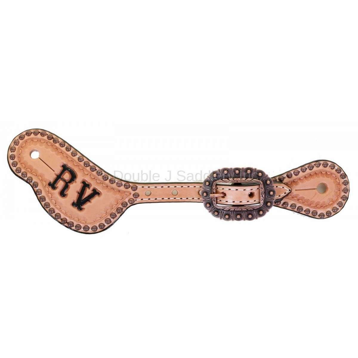 SS12 - Hand-Tooled Spur Straps - Double J Saddlery