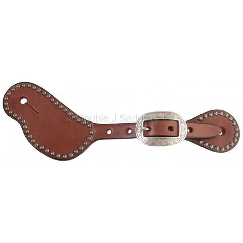 SS137A - Brown Leather Spur Straps - Double J Saddlery
