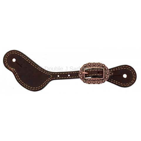 SS152-AC - Brown Rough Out Spur Straps - Double J Saddlery