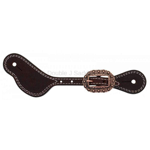 SS155-AC - Brown Rough Out Spur Straps - Double J Saddlery