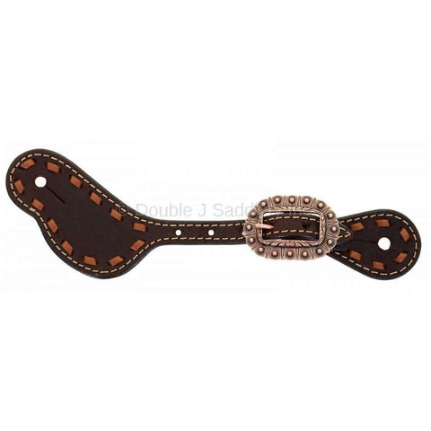 SS156 - Brown Rough Out Spur Straps - Double J Saddlery