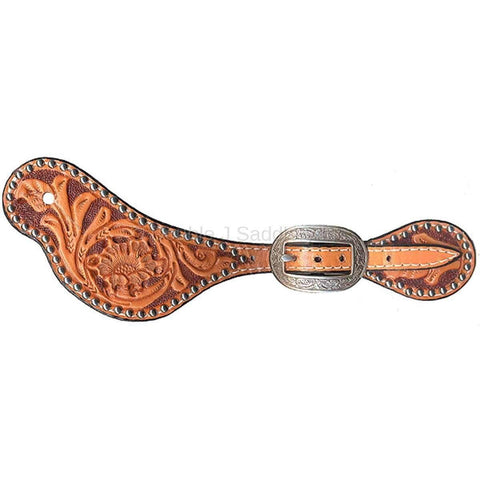 SS32 - Hand-Tooled Spur Straps - Double J Saddlery