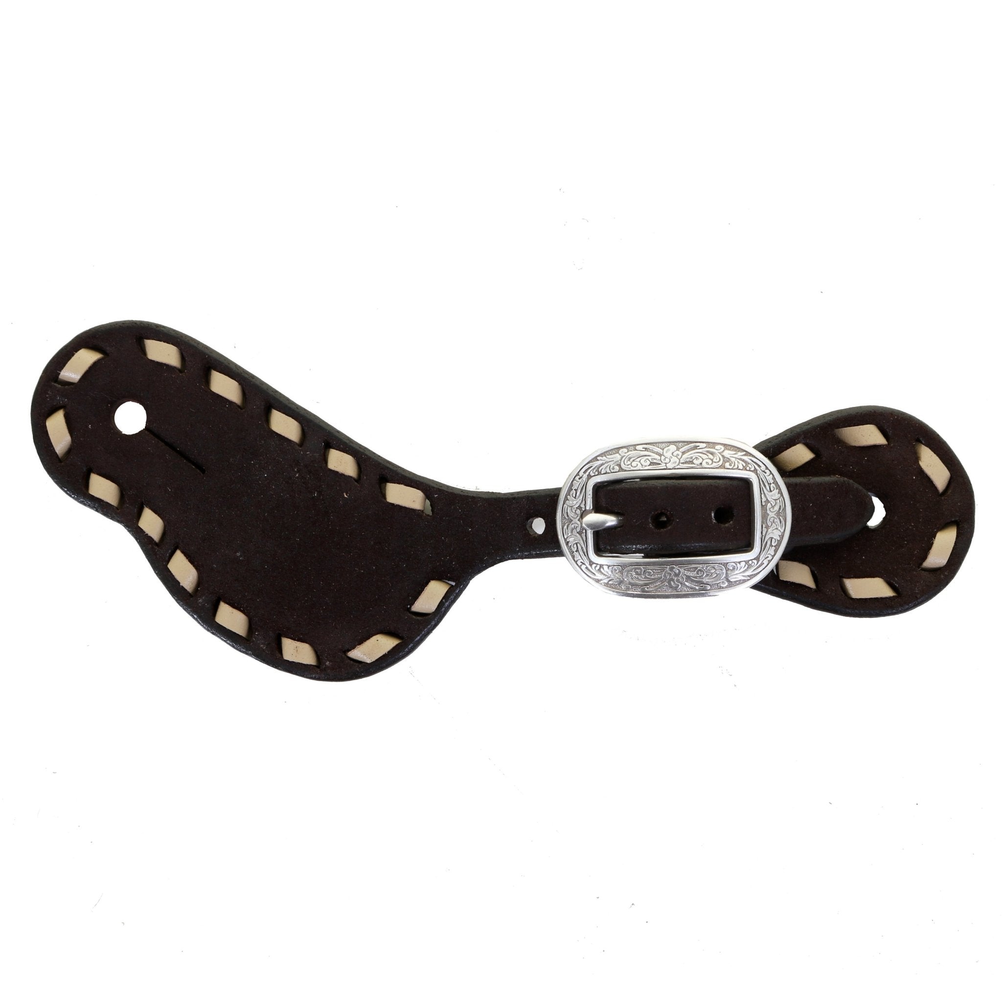 SSY03 - Brown Rough Out Youth Spur Straps - Double J Saddlery