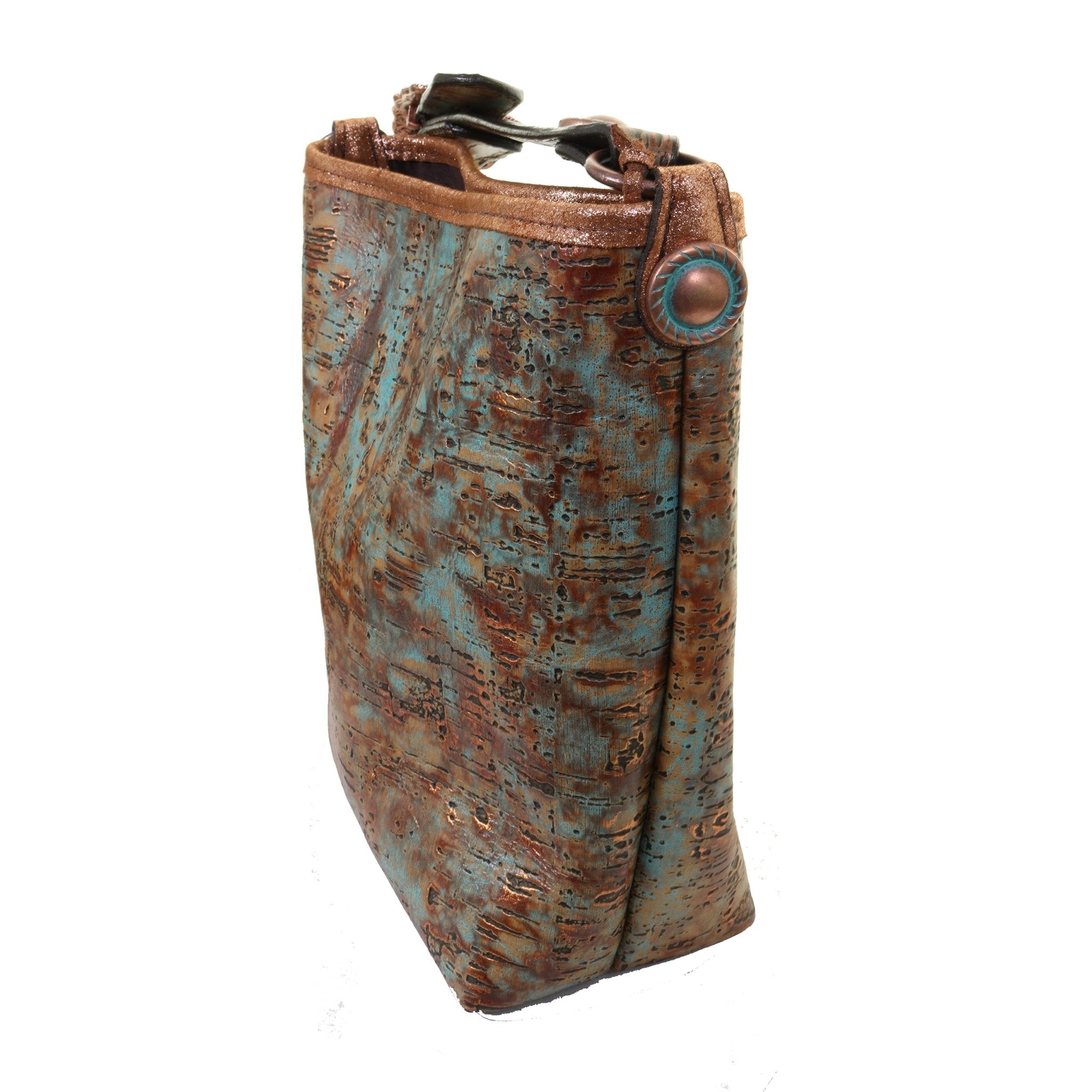 STT27- Copper Turquoise Patina Standard Tote - Double J Saddlery