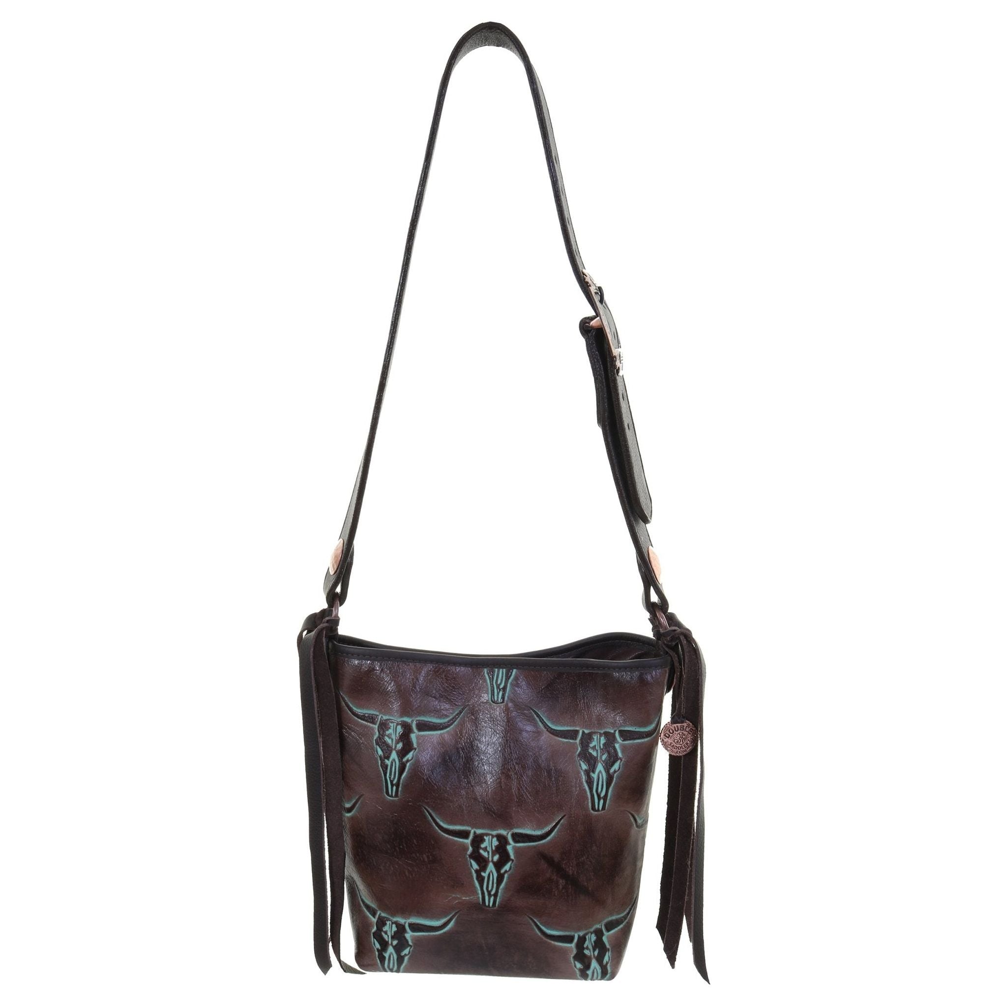 STT28- Turquoise Longhorn Standard Tote - Double J Saddlery