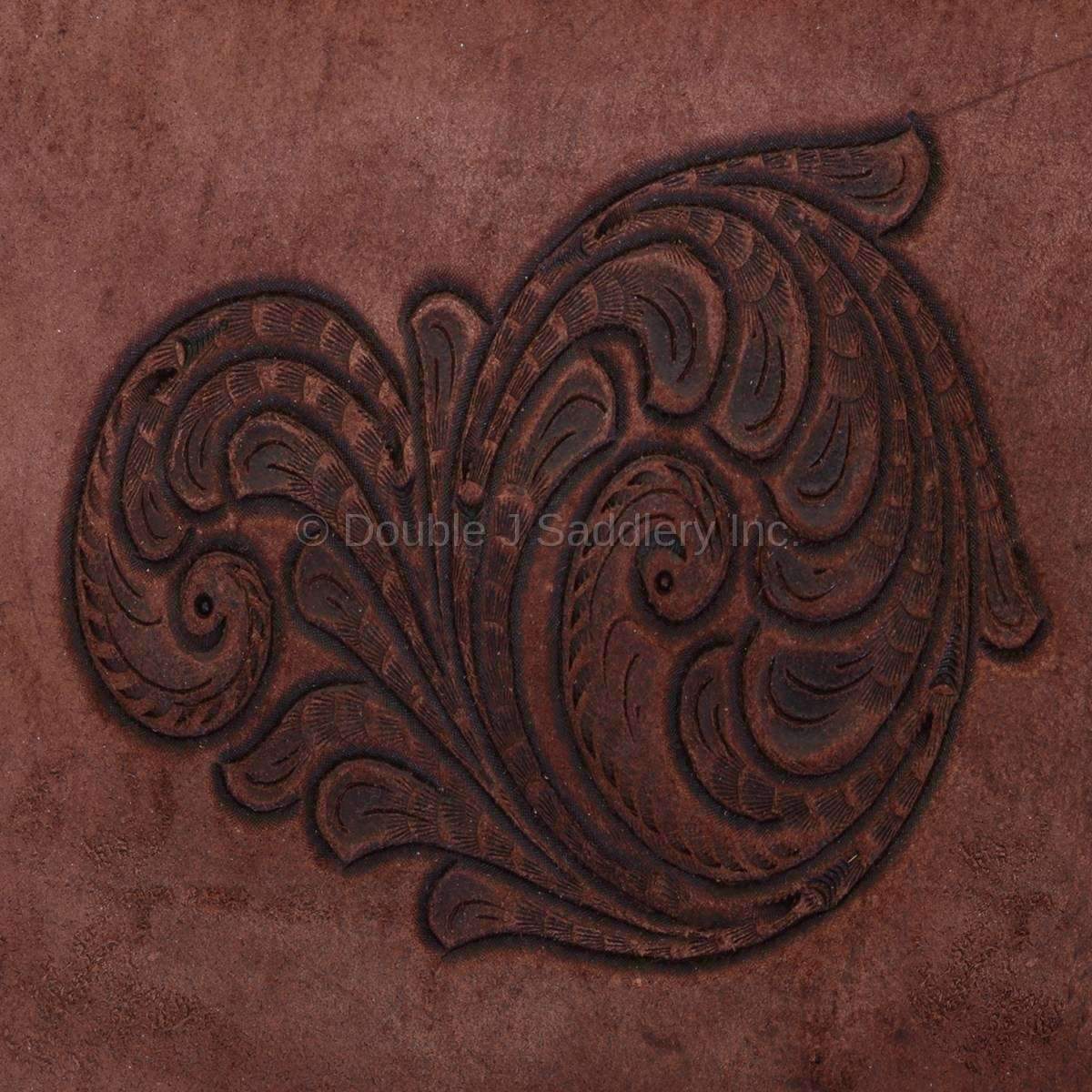 Tooling on Brown Rough Out - Double J Saddlery