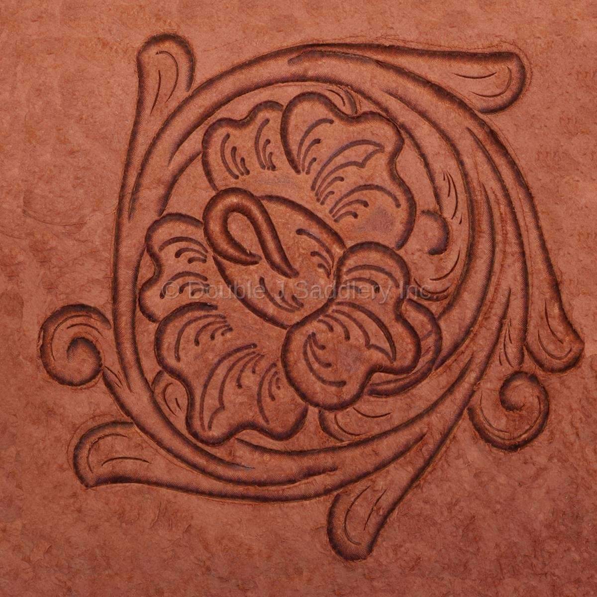 Tooling on Chestnut Rough Out - Double J Saddlery