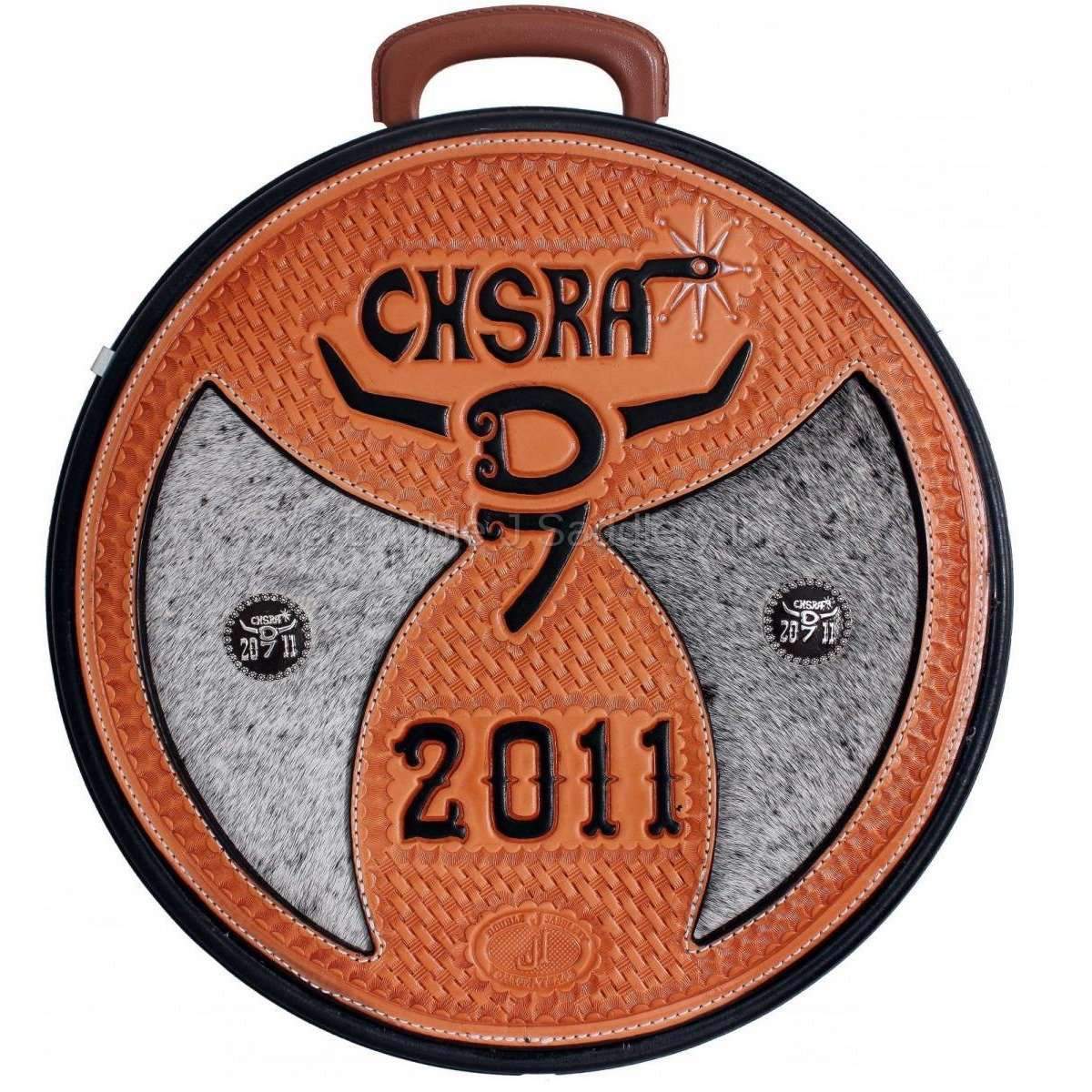 TRC01- Hand-Tooled Inlayed Trophy Rope Can - Double J Saddlery