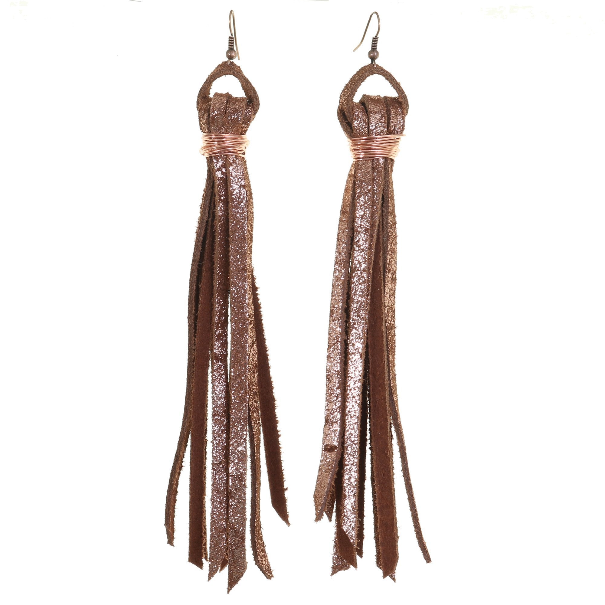 VE33 - Vestige Rose Gold Metallic Tassel Earrings - Double J Saddlery