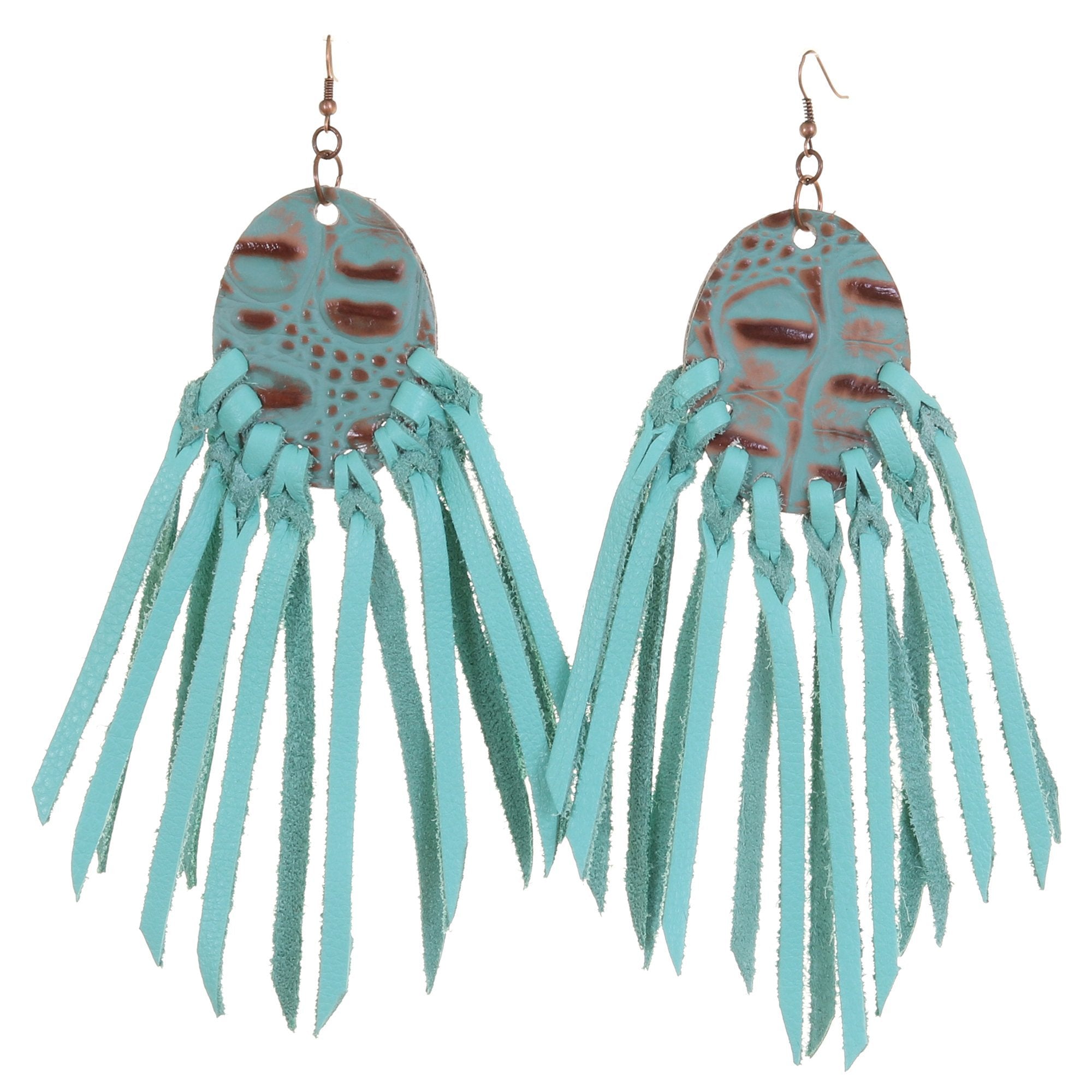 VE45 - Vestige Vintage Mint Croco Oval Earrings - Double J Saddlery