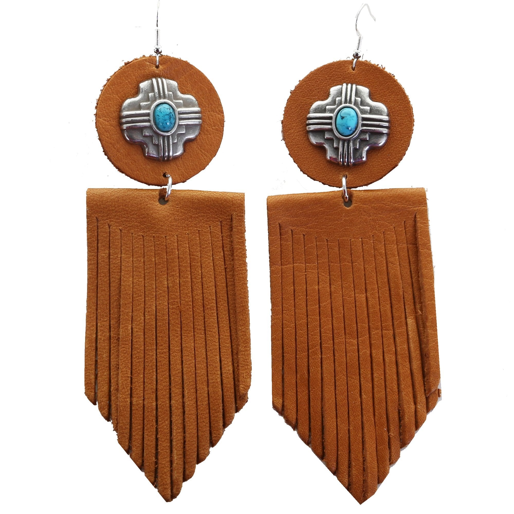 VE68 - Vestiage Buckskin V Fringe Earrings - Double J Saddlery