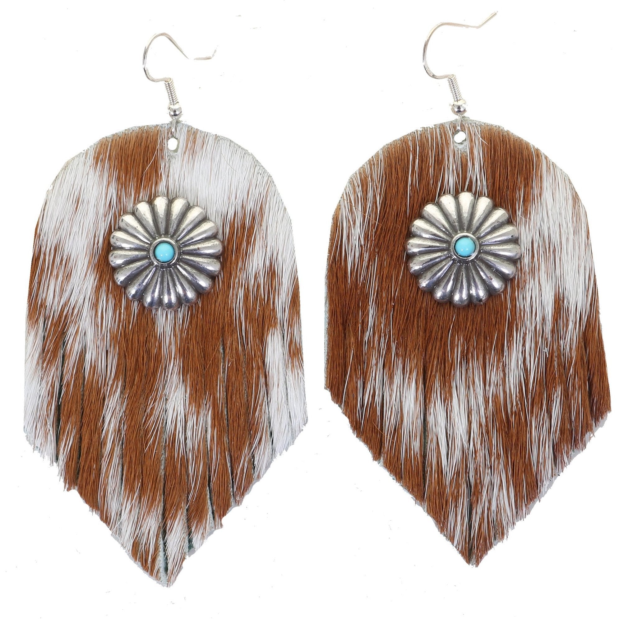 VE71A - Vestige Roan Cowhide Leather Earrings - Double J Saddlery