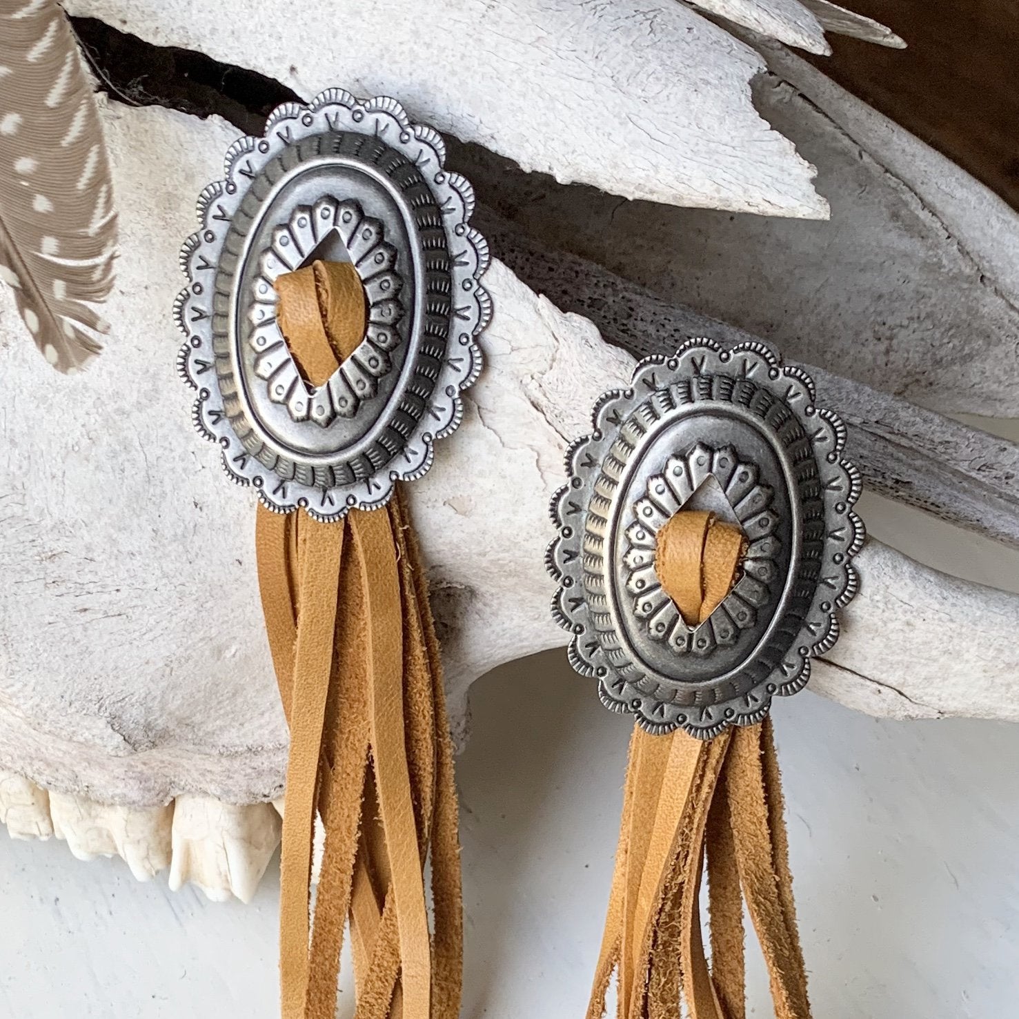 VE90 - Vestige Southwest Concho Fringe Earrings - Double J Saddlery