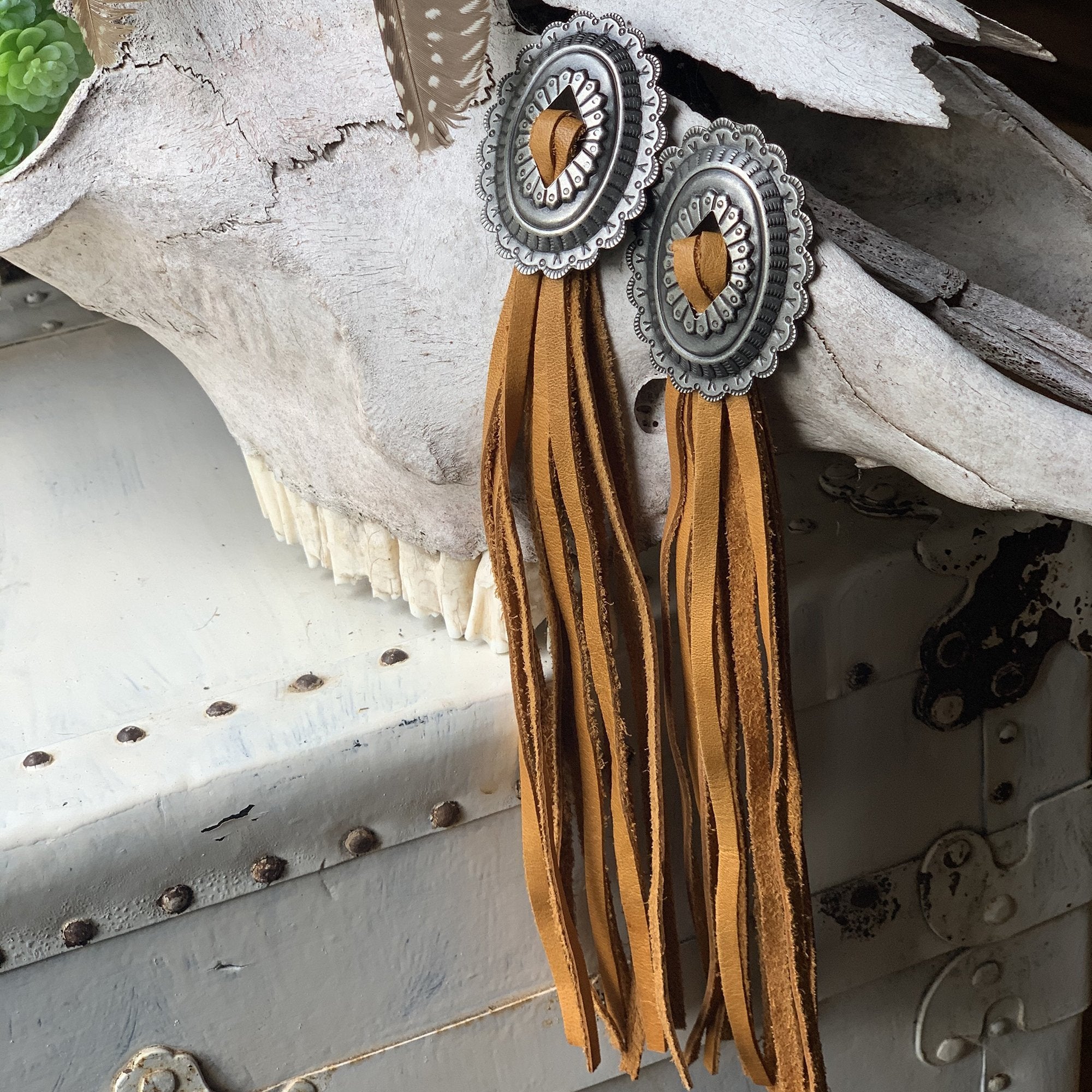 VE90 - Vestige Southwest Concho Fringe Earrings - Double J Saddlery