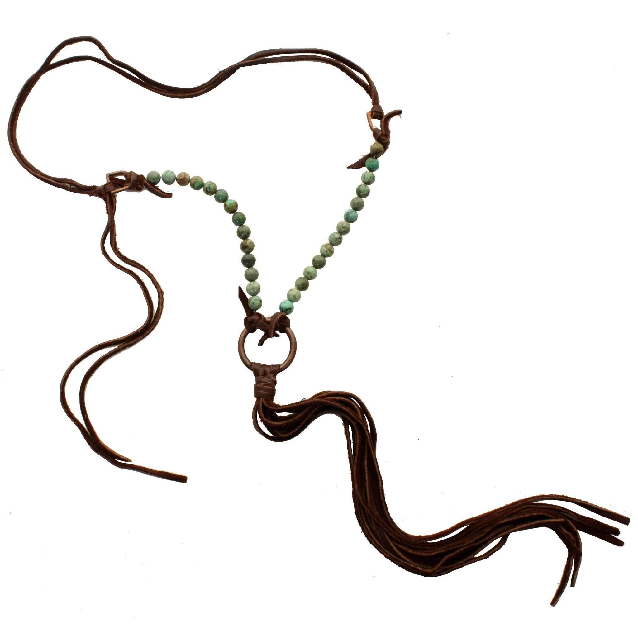 VN12 - Vestige Chocolate Elk Skin Necklace - Double J Saddlery
