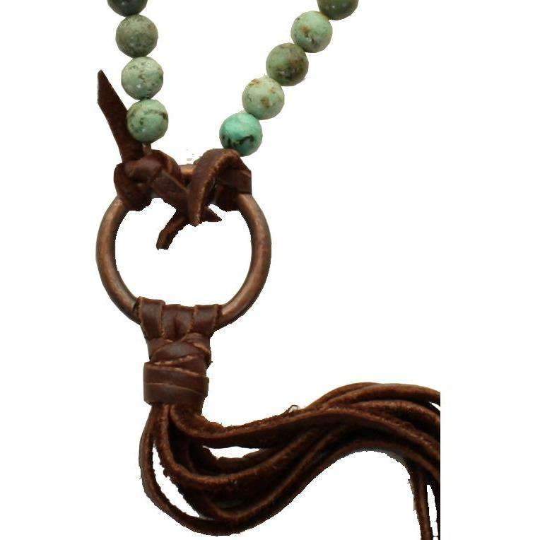 VN12 - Vestige Chocolate Elk Skin Necklace - Double J Saddlery