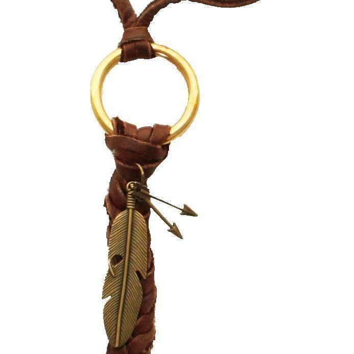 VN16 - Vestige Chocolate Elk Skin Necklace - Double J Saddlery