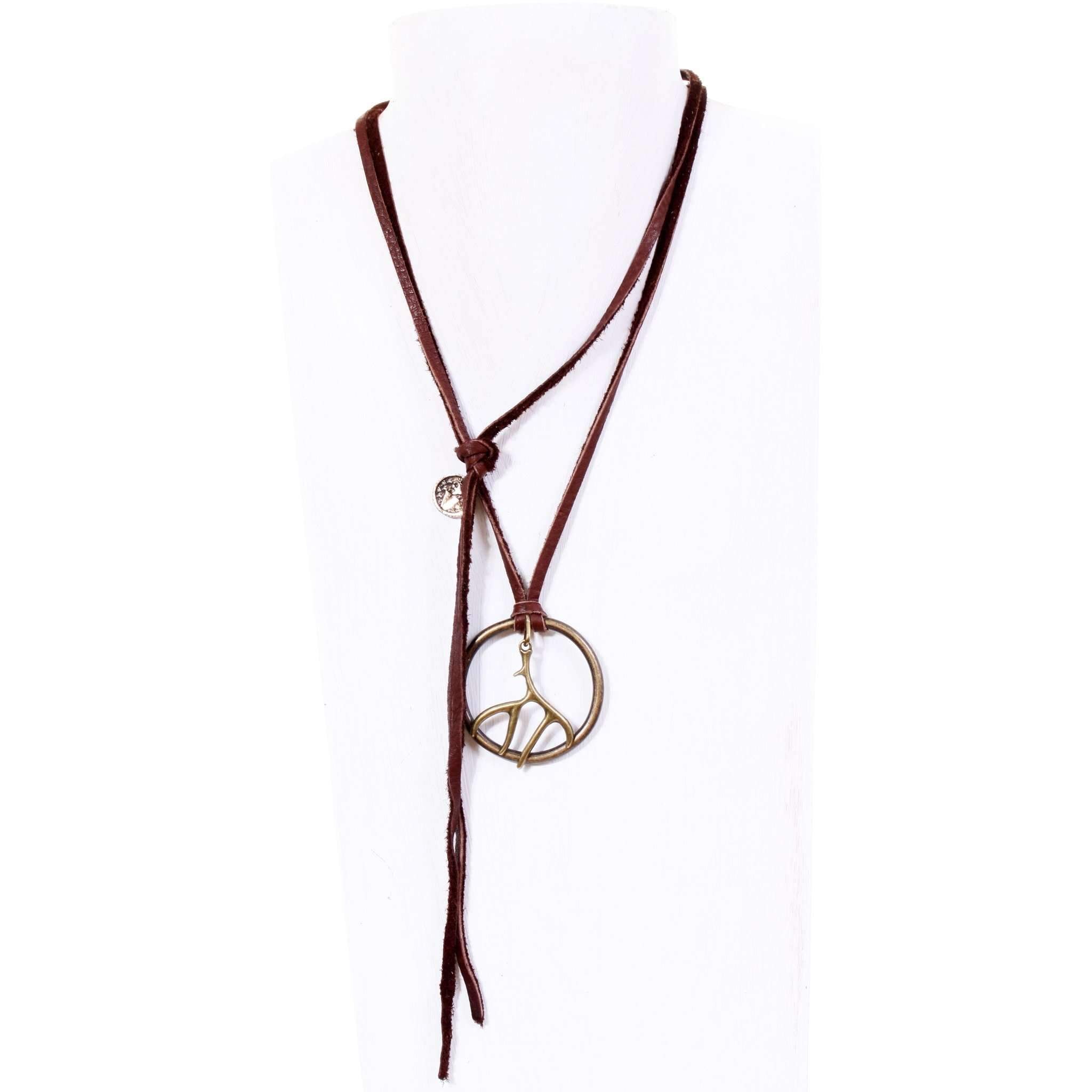 VN28 - Vestige Chocolate Elk Skin Necklace - Double J Saddlery