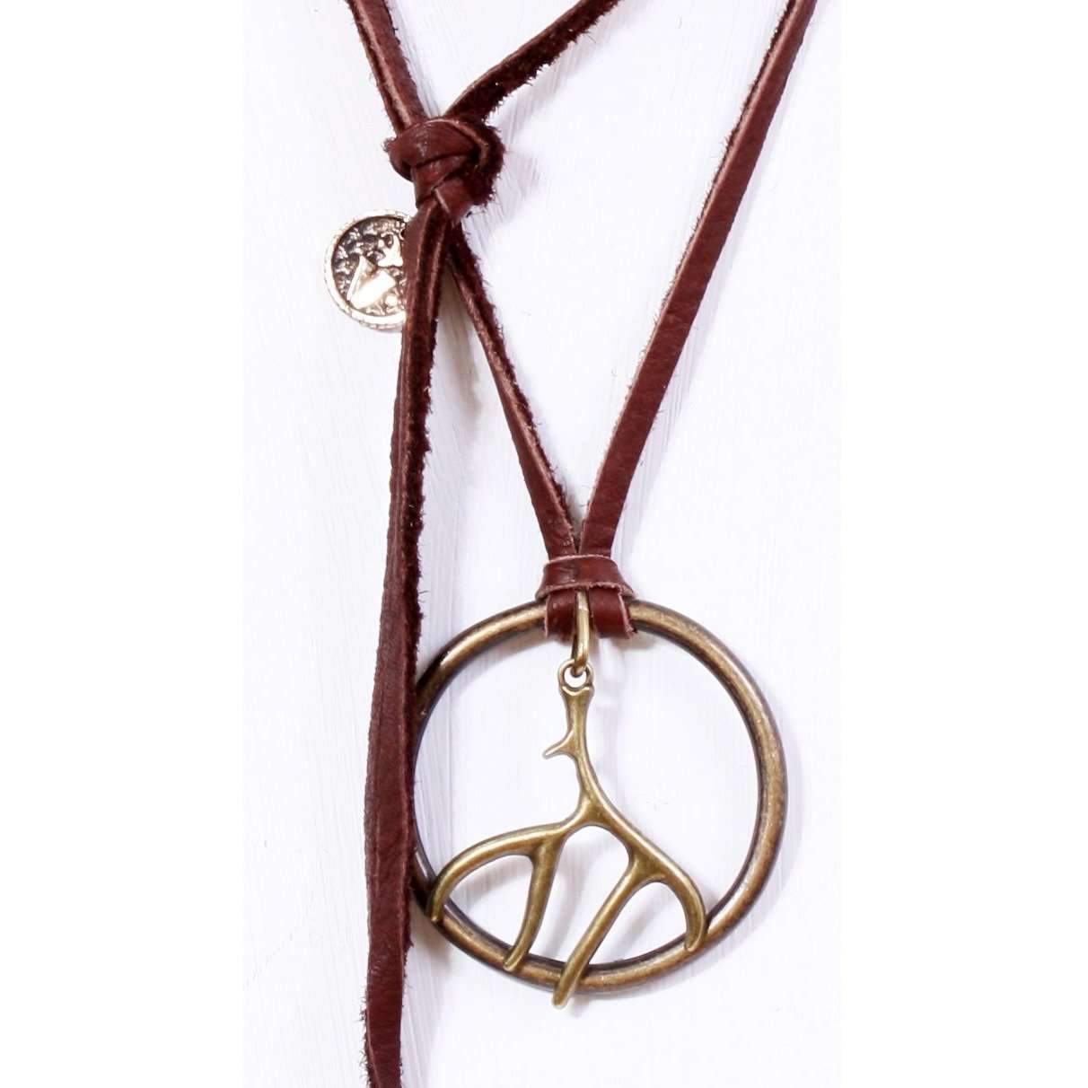 VN28 - Vestige Chocolate Elk Skin Necklace - Double J Saddlery