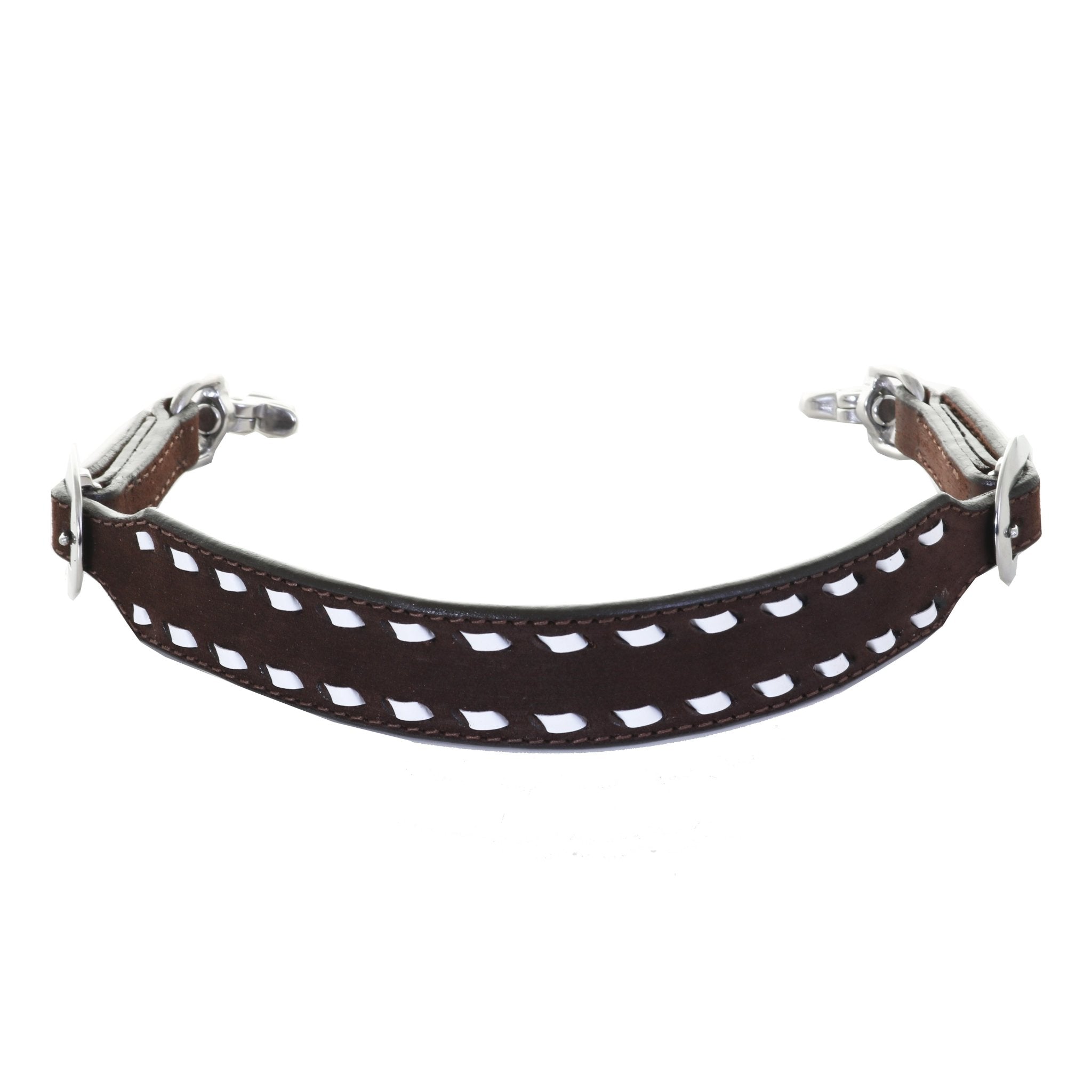 WS04 - Brown Rough Out Buck Stitched Wither Strap - Double J Saddlery