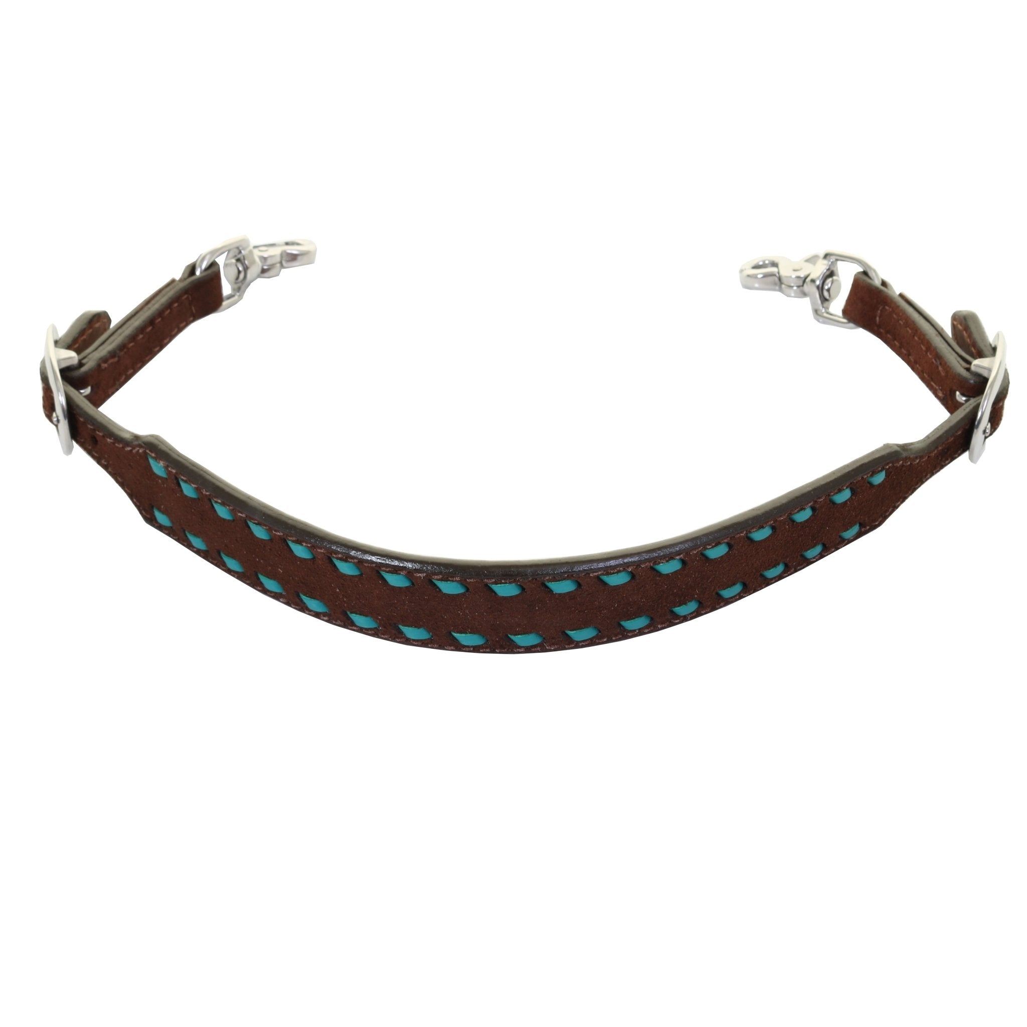 WS05 - Brown Rough Out Buck Stitched Wither Strap - Double J Saddlery