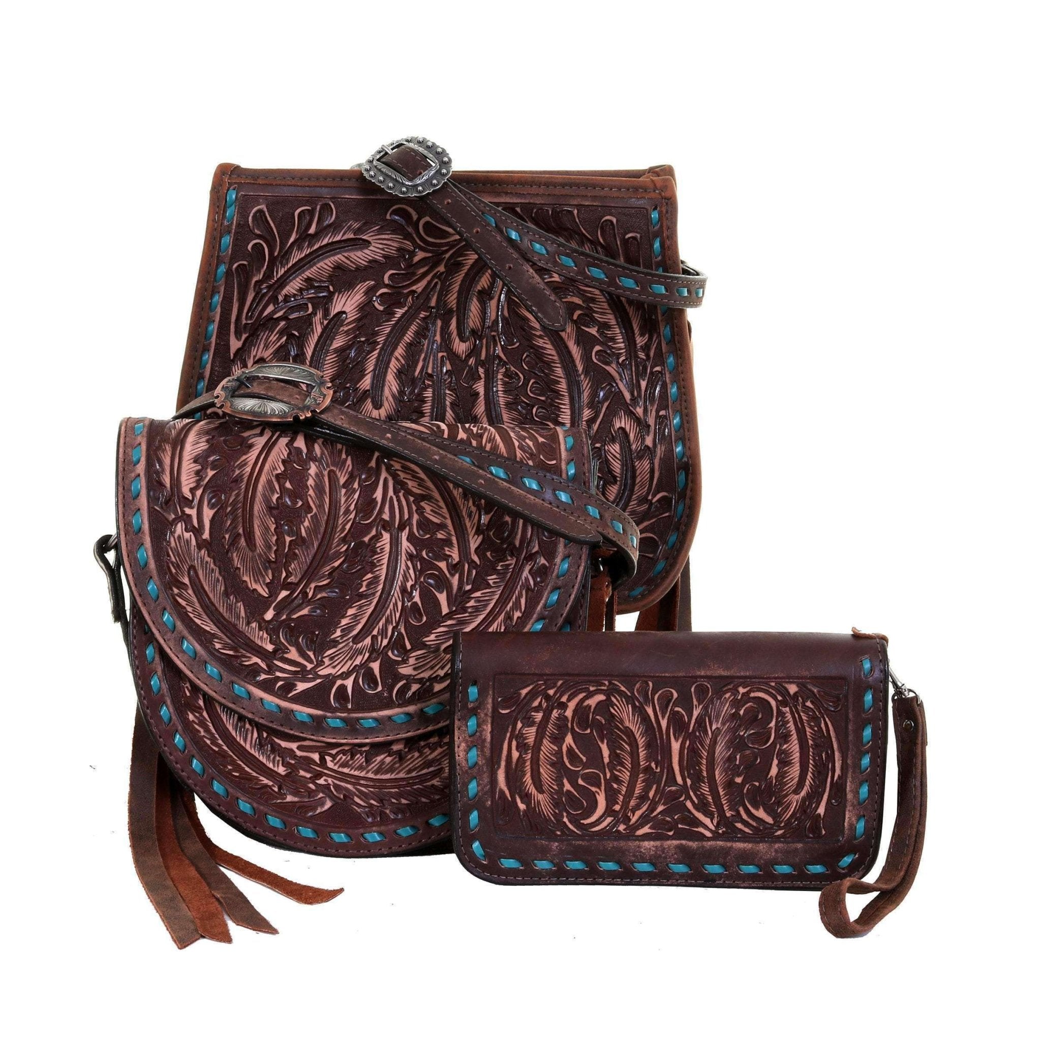Vintage Tooled Feathers - Double J Saddlery