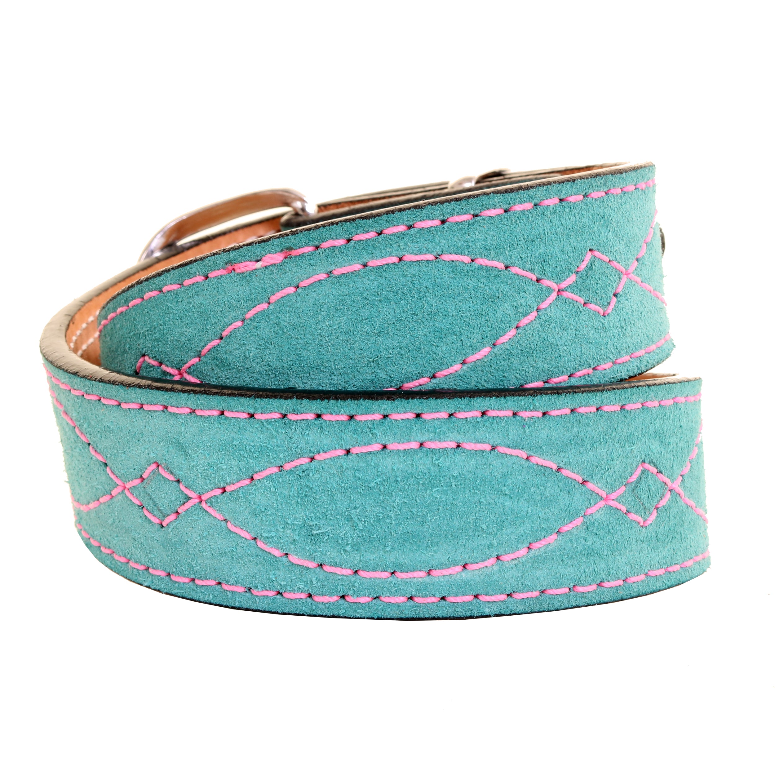B1225C - Hot Pink Suede Belt - Double J Saddlery