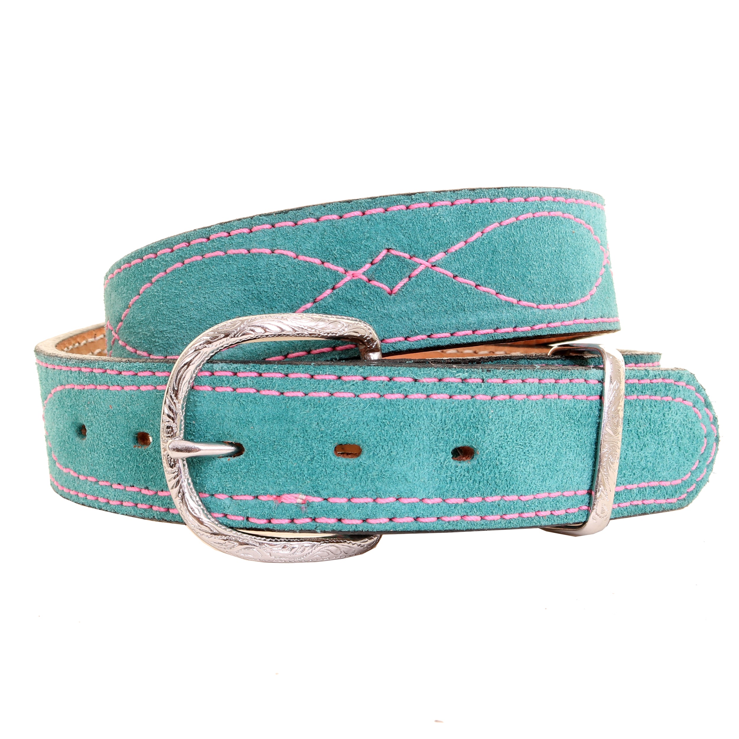 B1225C - Hot Pink Suede Belt - Double J Saddlery