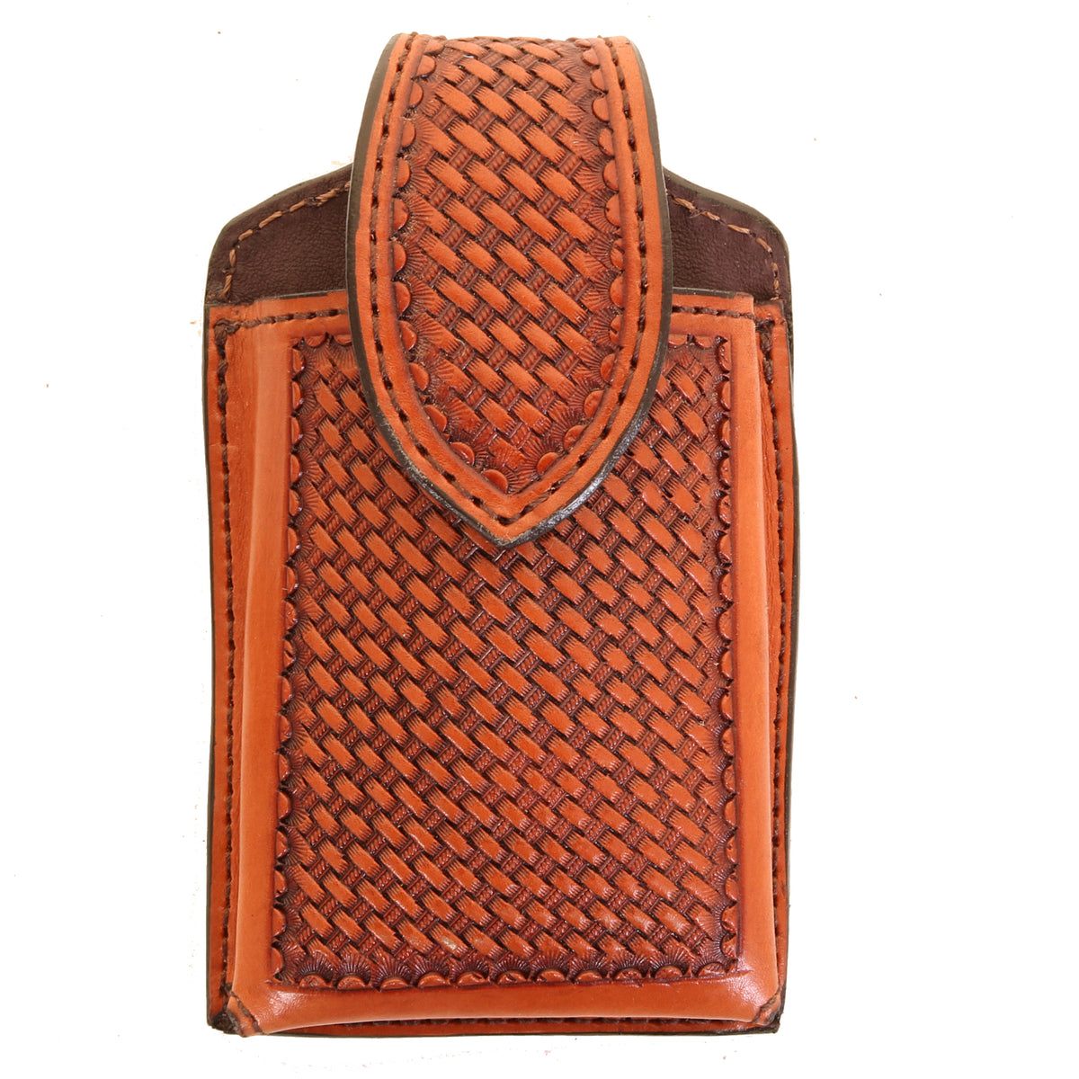 CPC48A - Chestnut Tooled Cell Phone Holder w/ Slanted Loop – Double J ...
