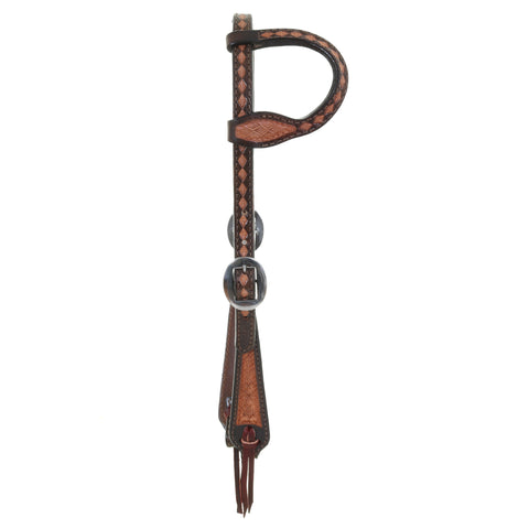 H1275 - Natural Diamond Tooled Headstall