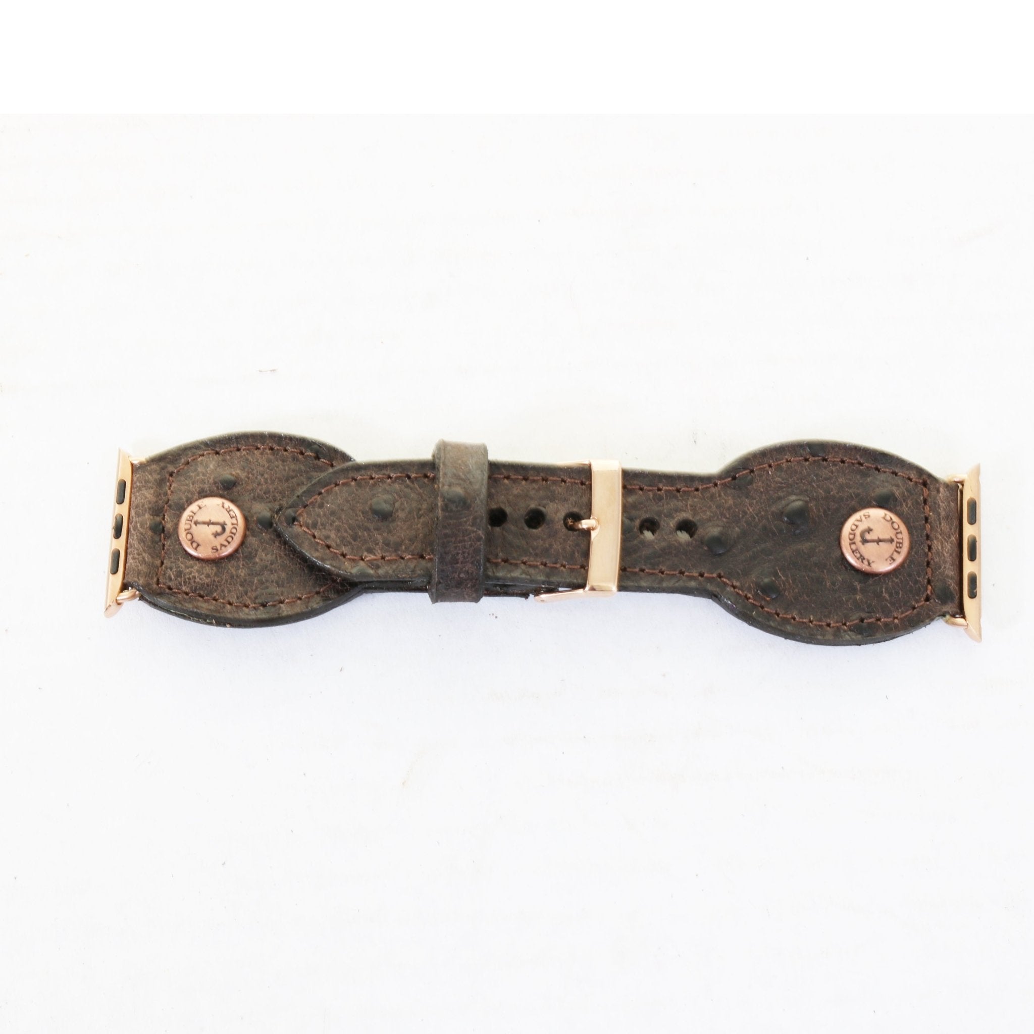 AWB28 - Brown Ostrich Oval Watch Band - Double J Saddlery