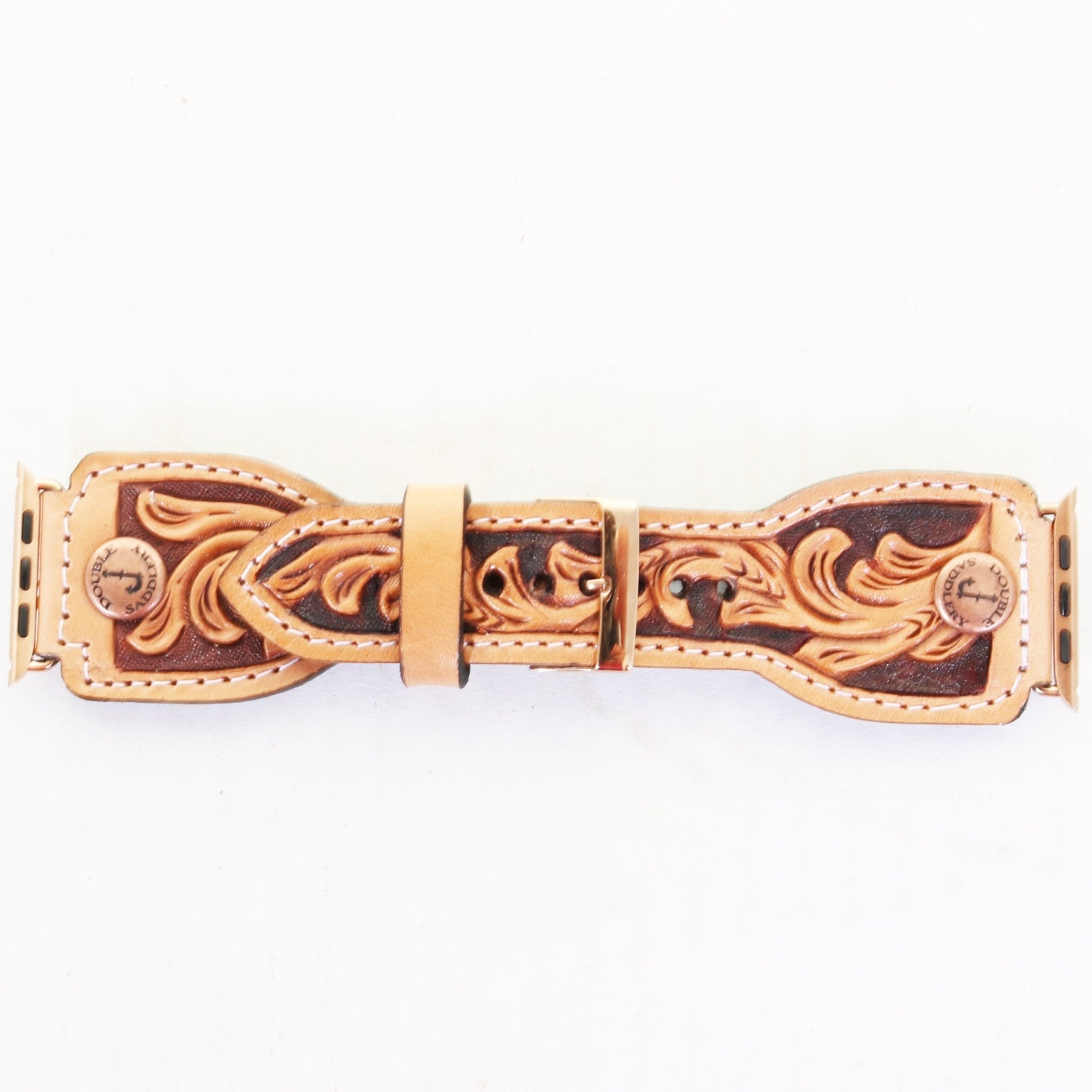 AWB36 - Floral Rust Square Watch Band - Double J Saddlery