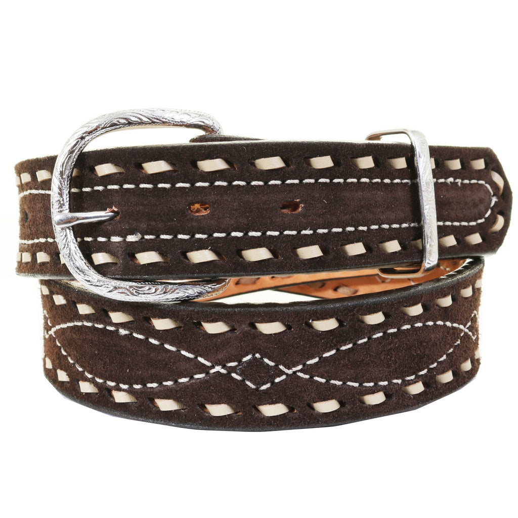 B1224A - Brown Suede Belt - Double J Saddlery