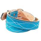 B1225 - Turquoise Blue Suede Belt - Double J Saddlery