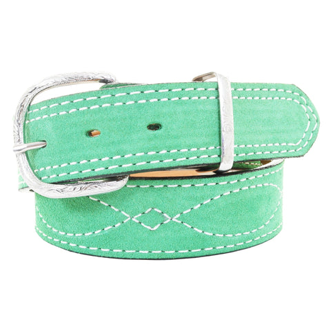 B1226 - Grass Green Suede Belt - Double J Saddlery