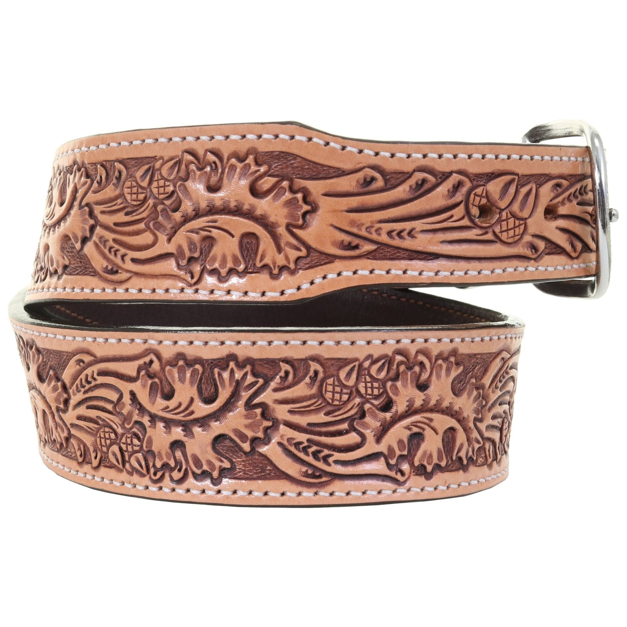B1233 - Acorn Pin Oak Leaf Belt - Double J Saddlery