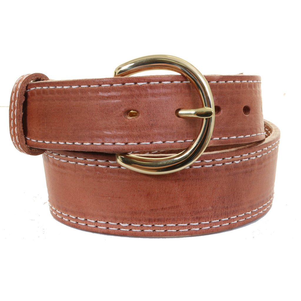 B127 - Harness Leather Stitched Belt - Double J Saddlery