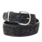 B731B  -  Black Floral Tooled Belt - Double J Saddlery