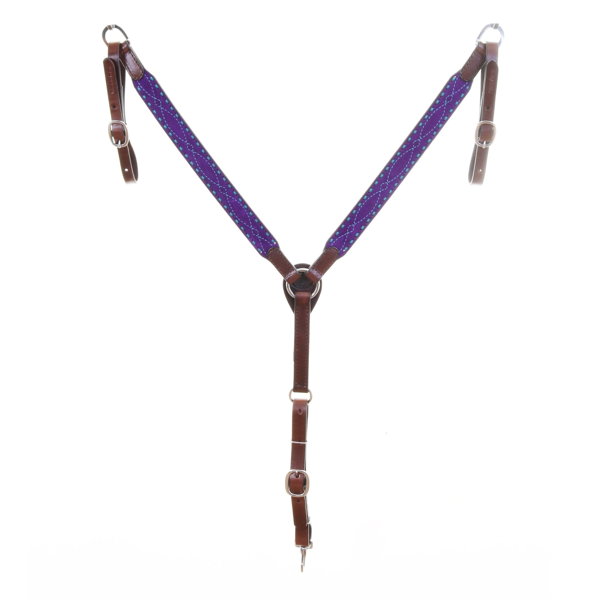 BC1180 - Purple Suede Breast Collar - Double J Saddlery