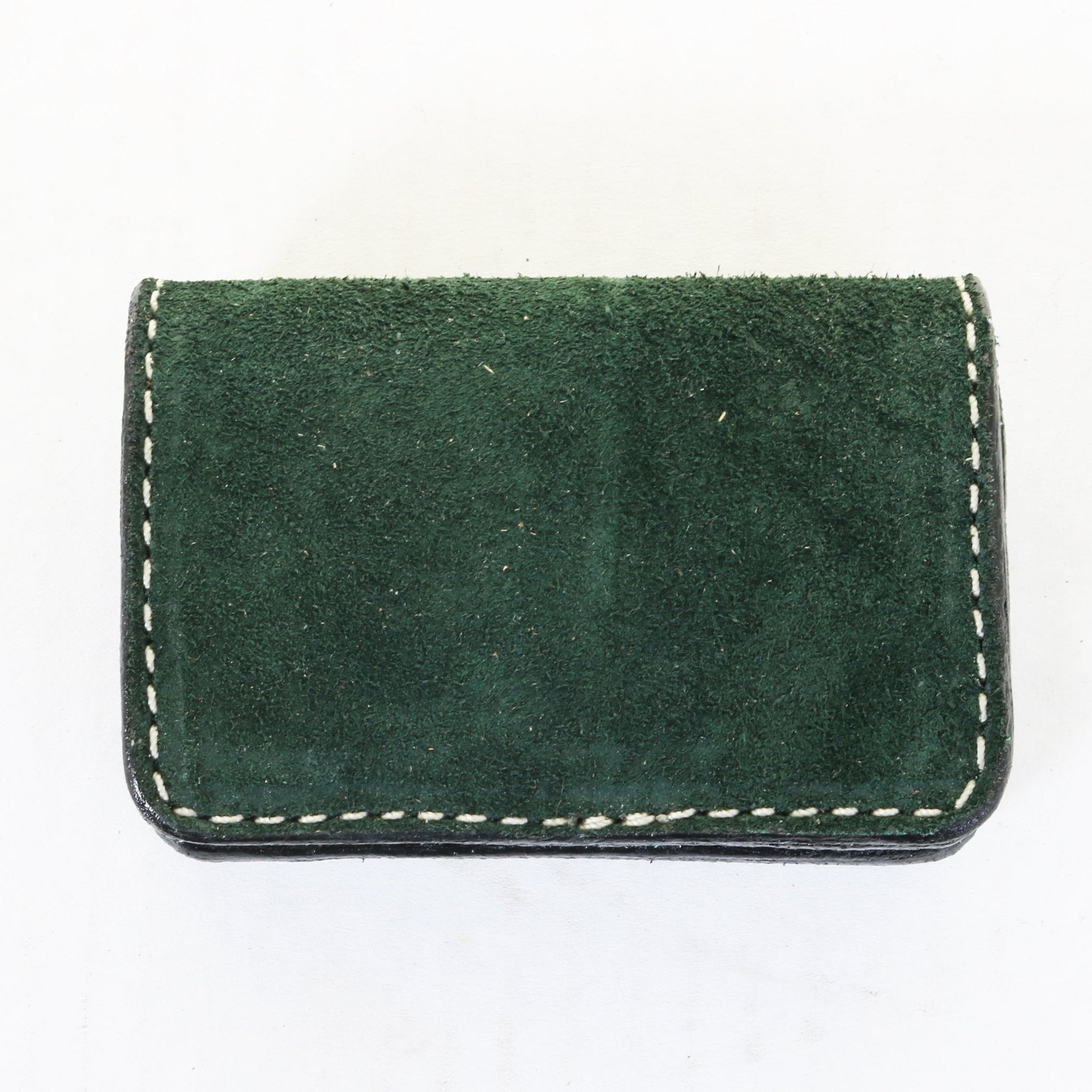 BUS109 - Forest Green Suede Business Card Holder - Double J Saddlery